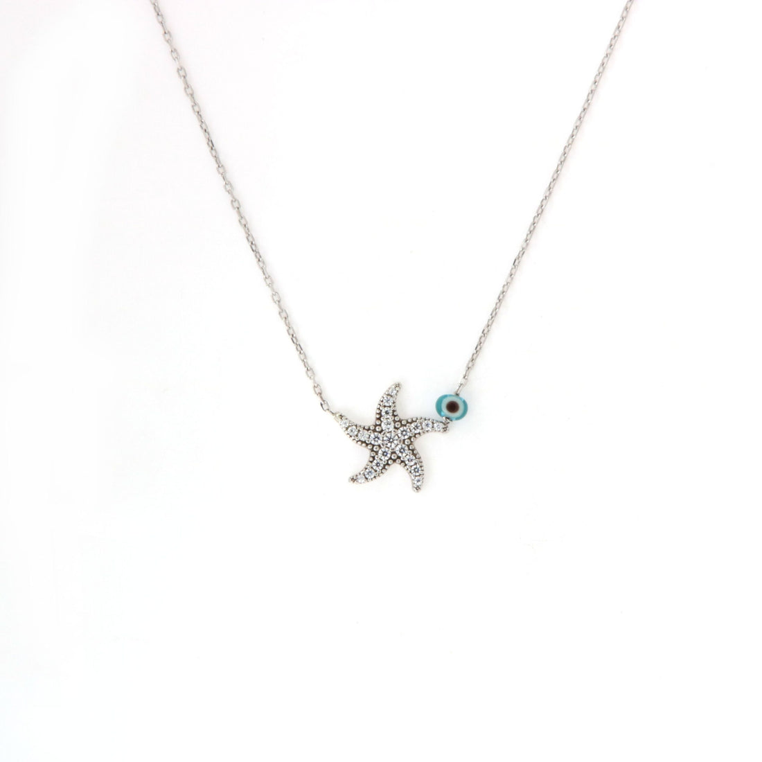 Collana Donna Kurshuni Argento 925 Stella Marina Zirconi