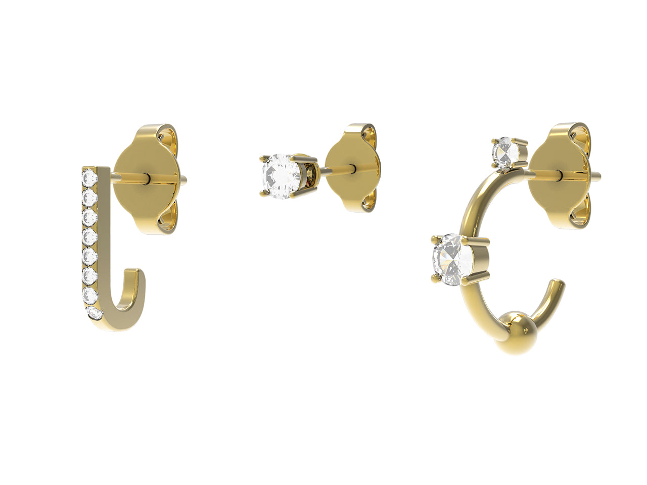 Orecchini Donna Argento 925 4US Cesare Paciotti Tris Punto Luce Zirconi 4UOR5751W