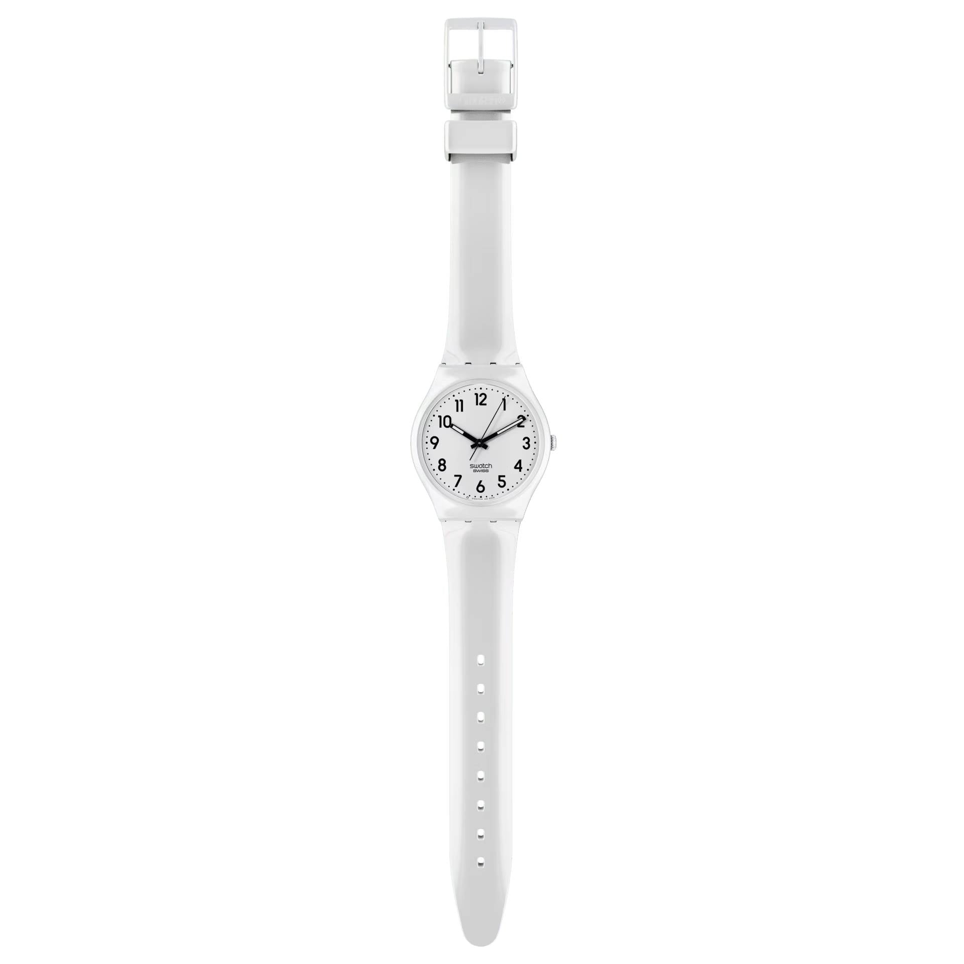 Orologio Unisex Bambino Swatch Just White Soft Quarzo Bianco Nero SO28W107-S14