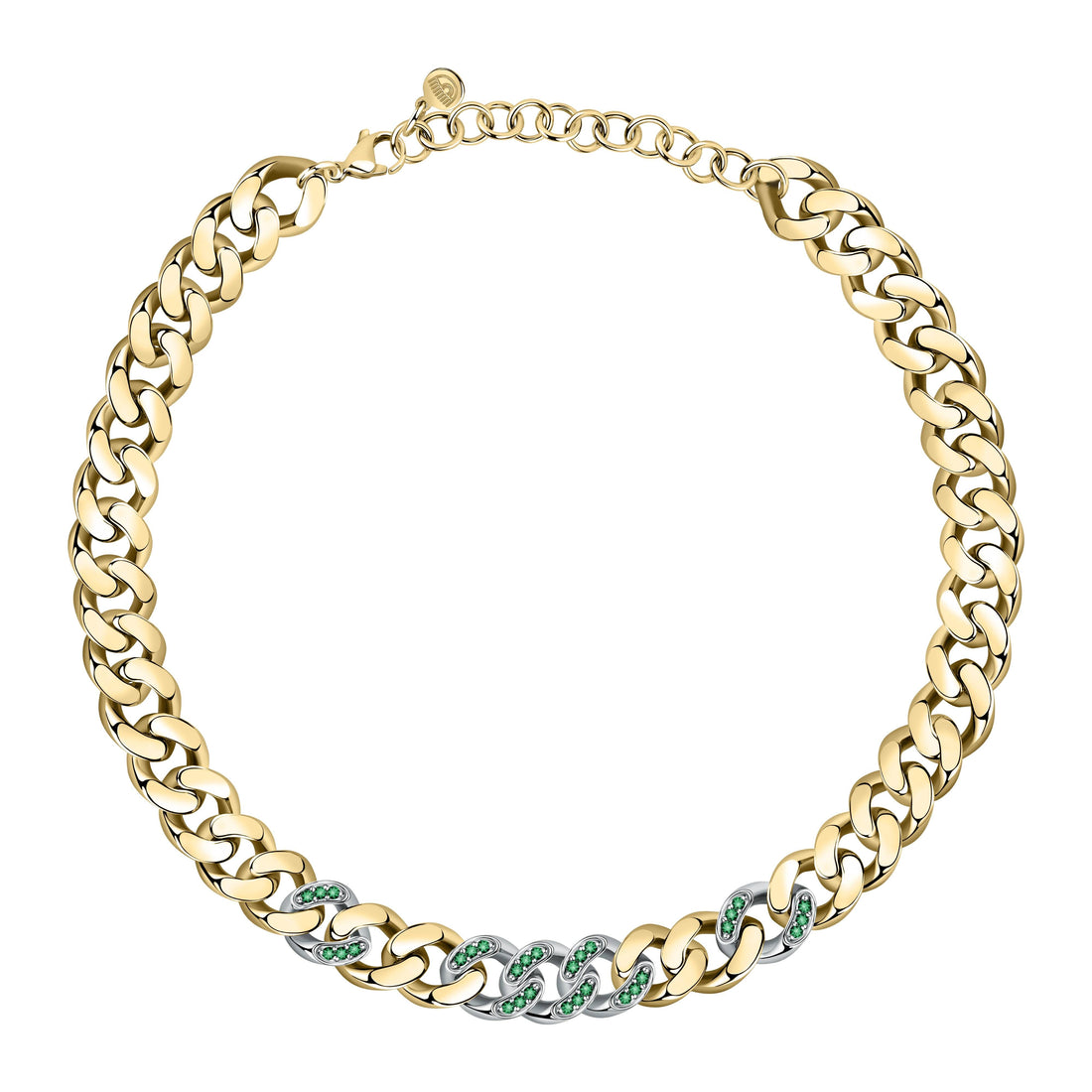 Collana Donna Chiara Ferragni Dorata Zirconi Verdi Catena Groumette