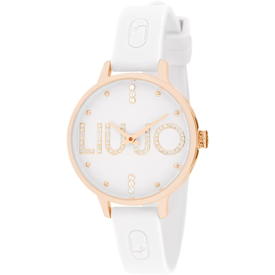 Orologio Donna Liu Jo Quarzo Solo Tempo Acciaio Rosè Gomma Bianco Zirconi TLJ2171