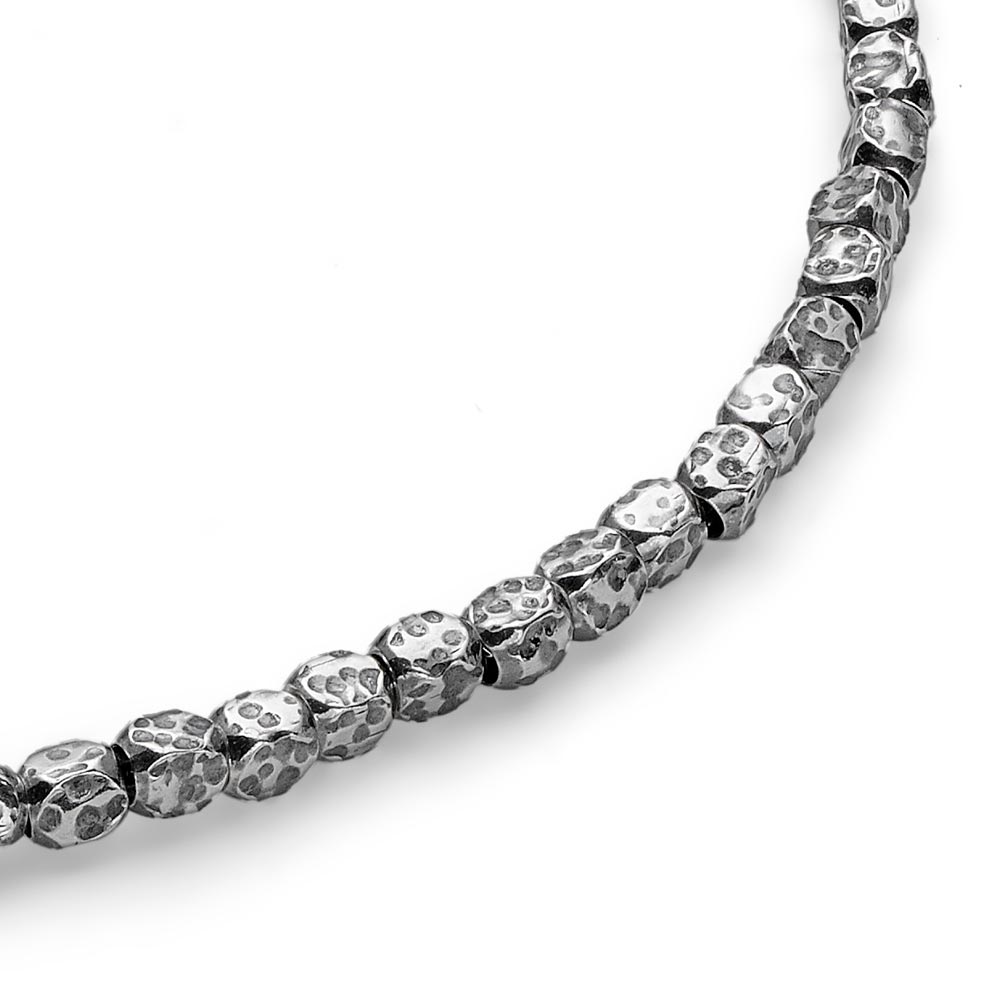 Collana Uomo Maria Cristina Sterling Argento Brunito 925 Cubi Martellata G4613