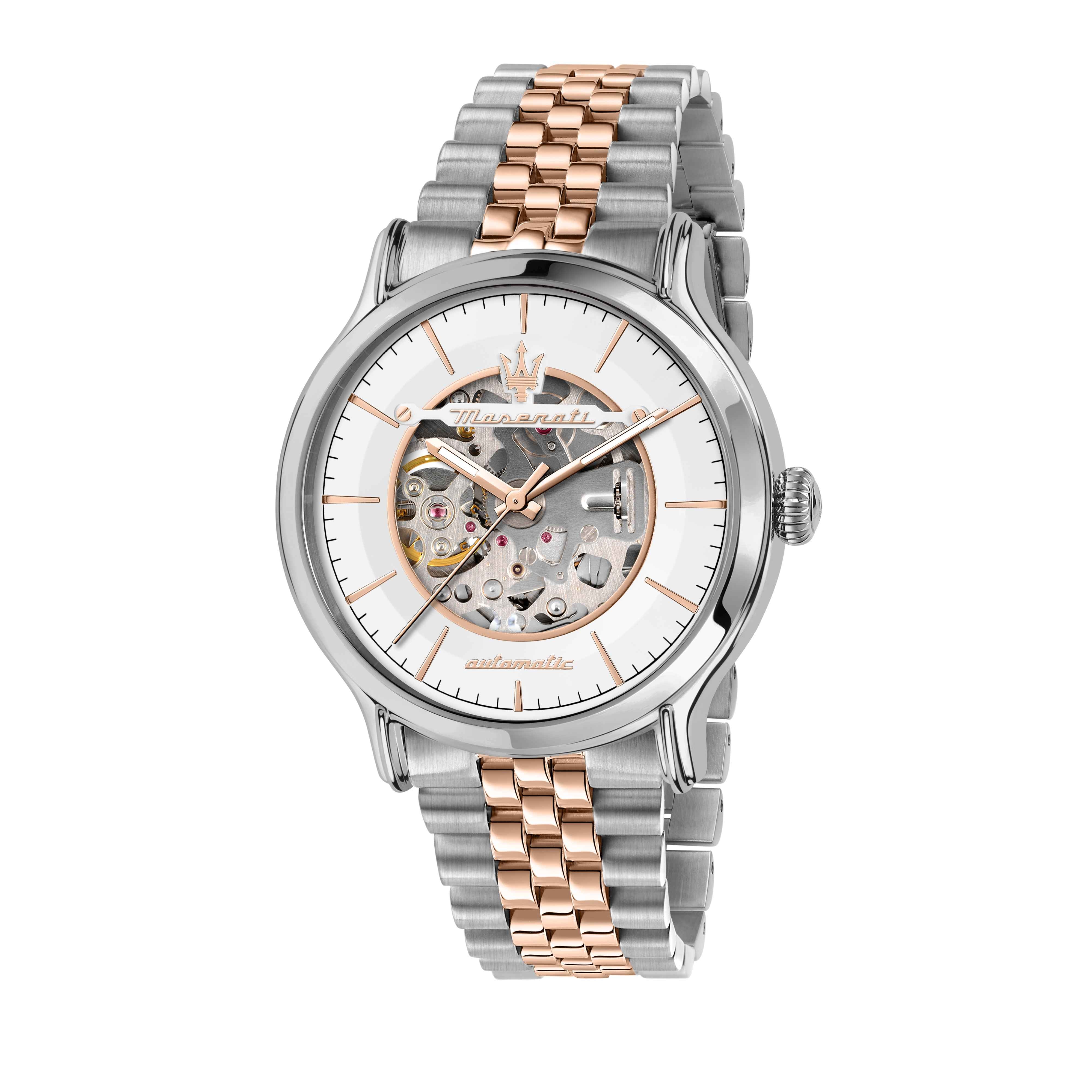 Orologio Uomo Maserati Acciaio Bicolore Automatico Scheletrato Solo Tempo R8823118011