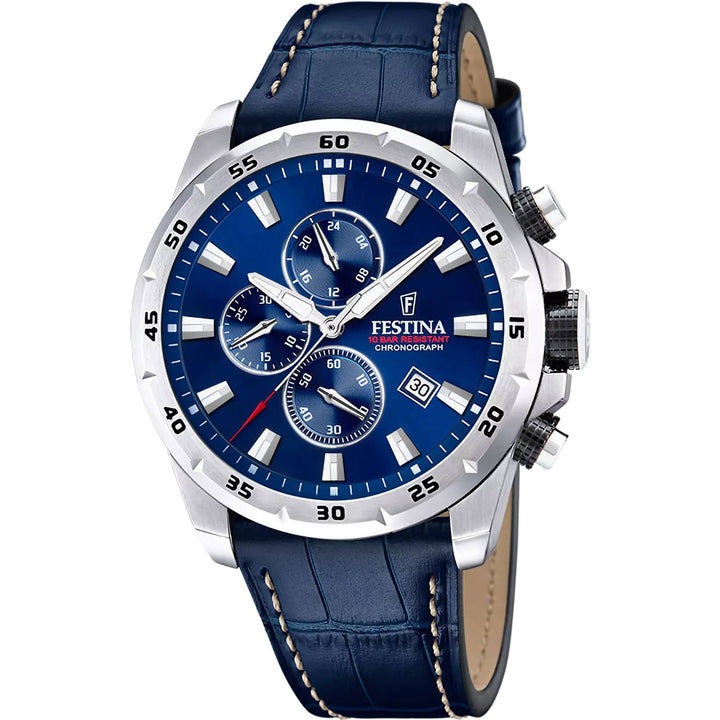Orologio Uomo Festina Cronografo Pelle Blu F20692/2