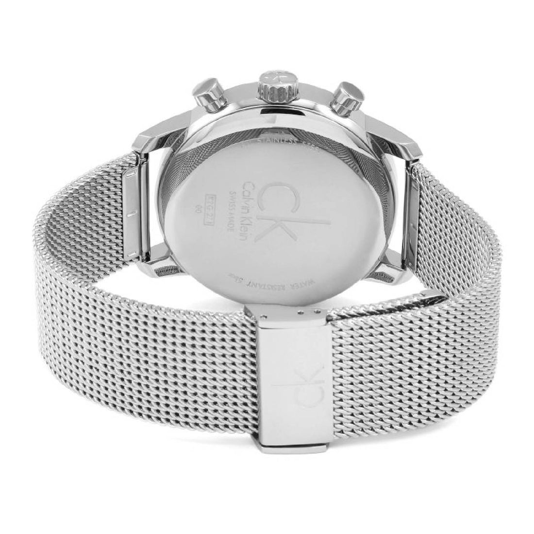 Orologio Uomo Acciaio Calvin Klein Quarzo Cronografo Data Bianco Maglia Milano