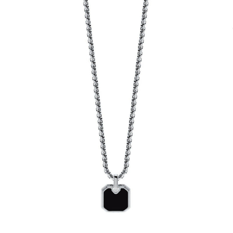 Collana Uomo Liu Jo Acciaio Pietra Onice Nero MLJ419