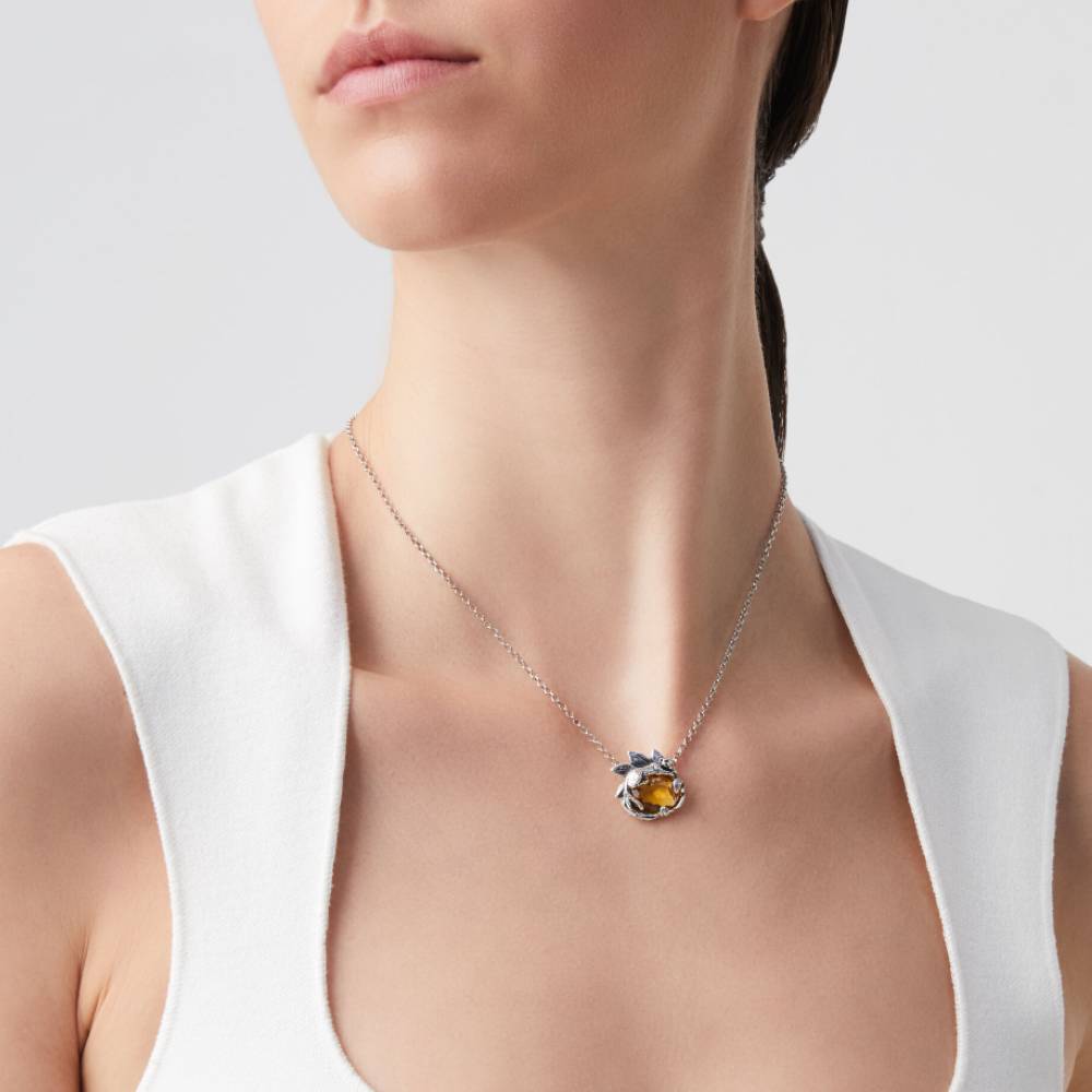 Collana Donna Giovanni Raspini Argento 925 Eden Leopardo Ambra Lucida 12085