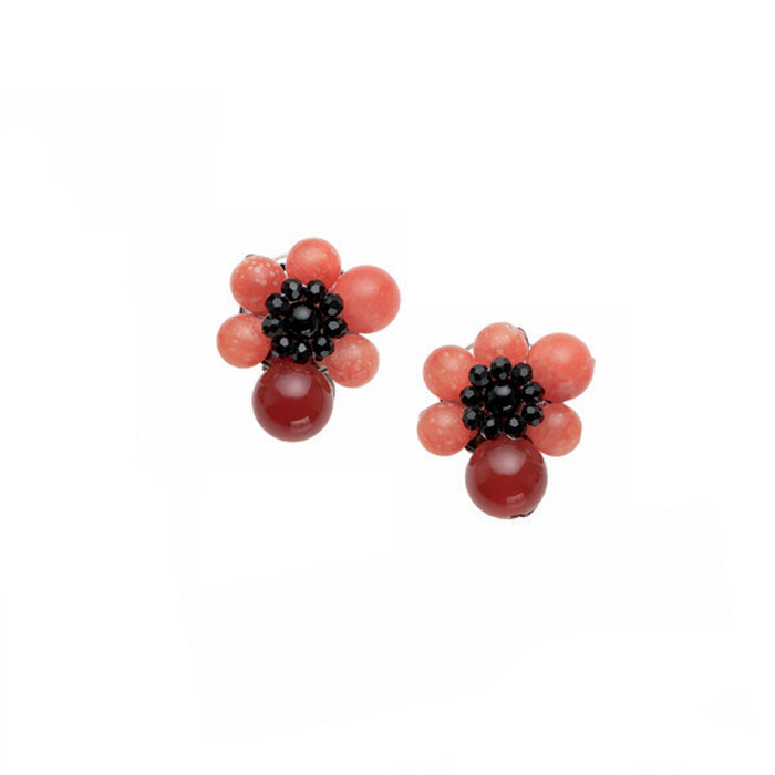 Orecchini Donna Ottaviani Calcite Agata Rosso Alicante Clip 501390O