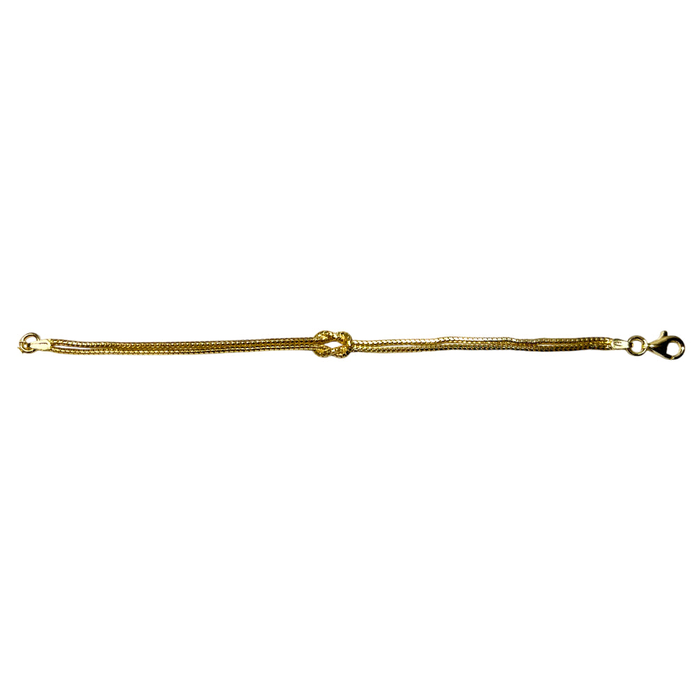 Bracciale Unisex Re Mida Nodo Maglia Lucida Argento Dorato 925 BR Med 26