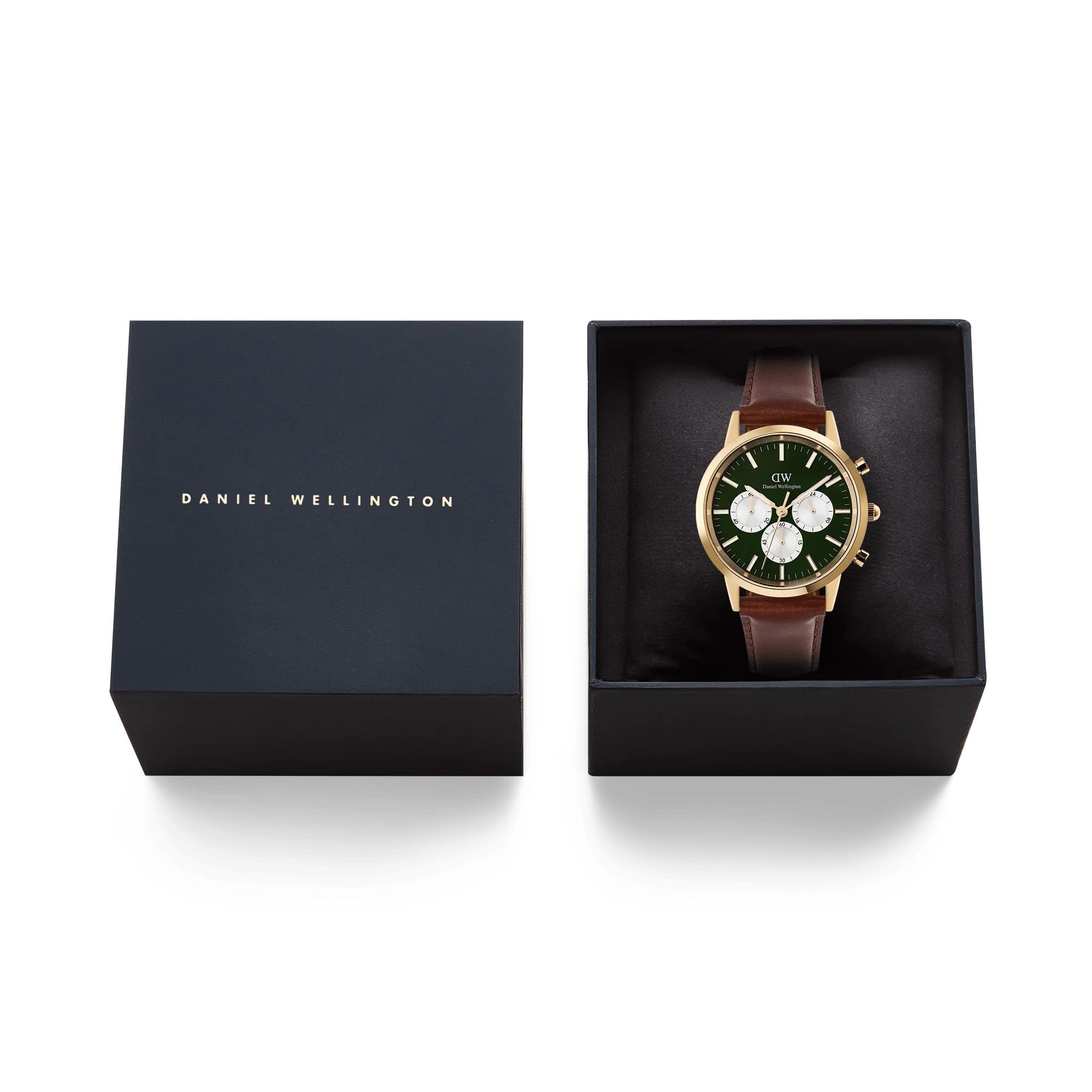 Orologio Uomo Daniel Wellington Icon Cronografo Dorato Verde DW00100876