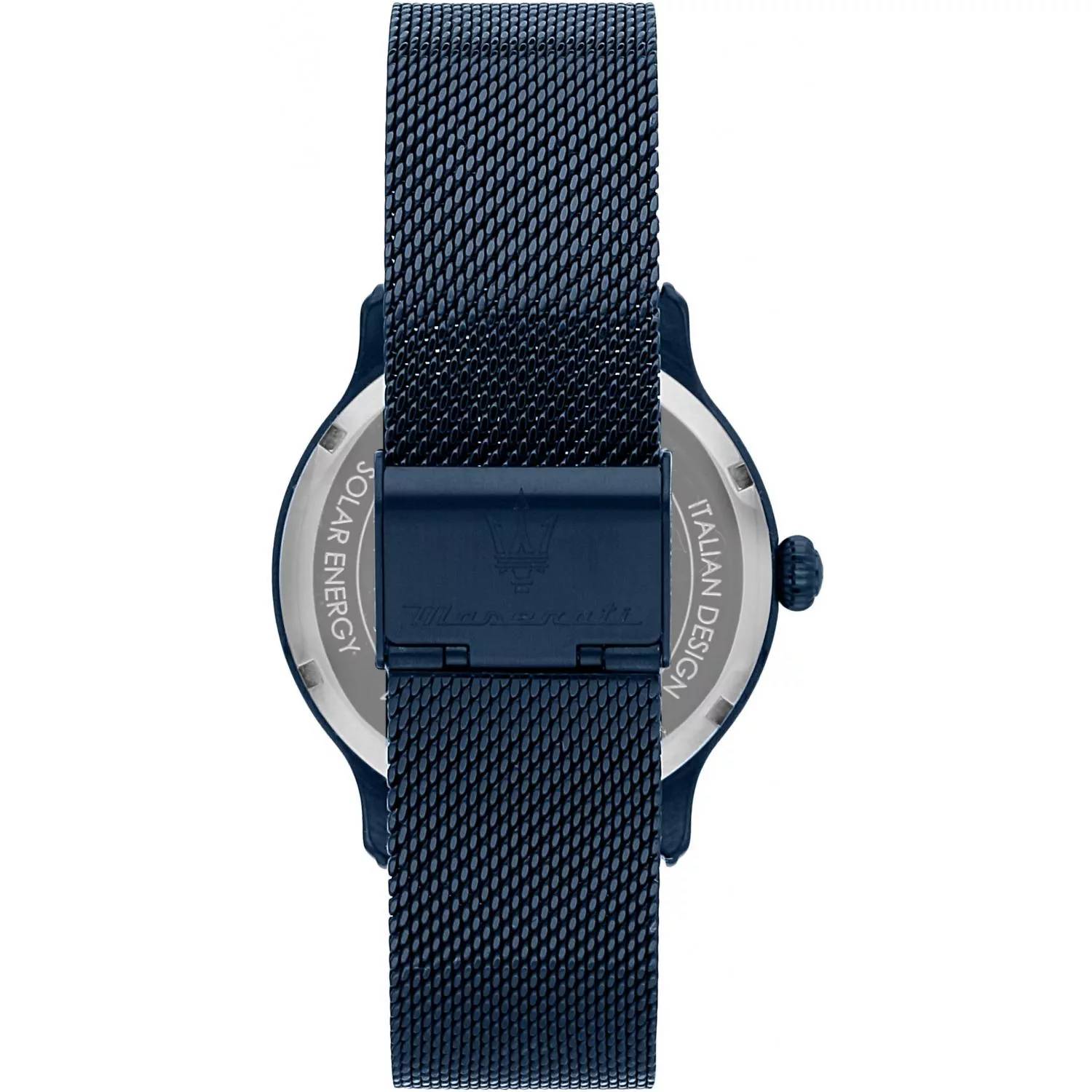 Orologio Uomo Maserati Carica Solare Solo Tempo Maglia Milano Blu R8853149001