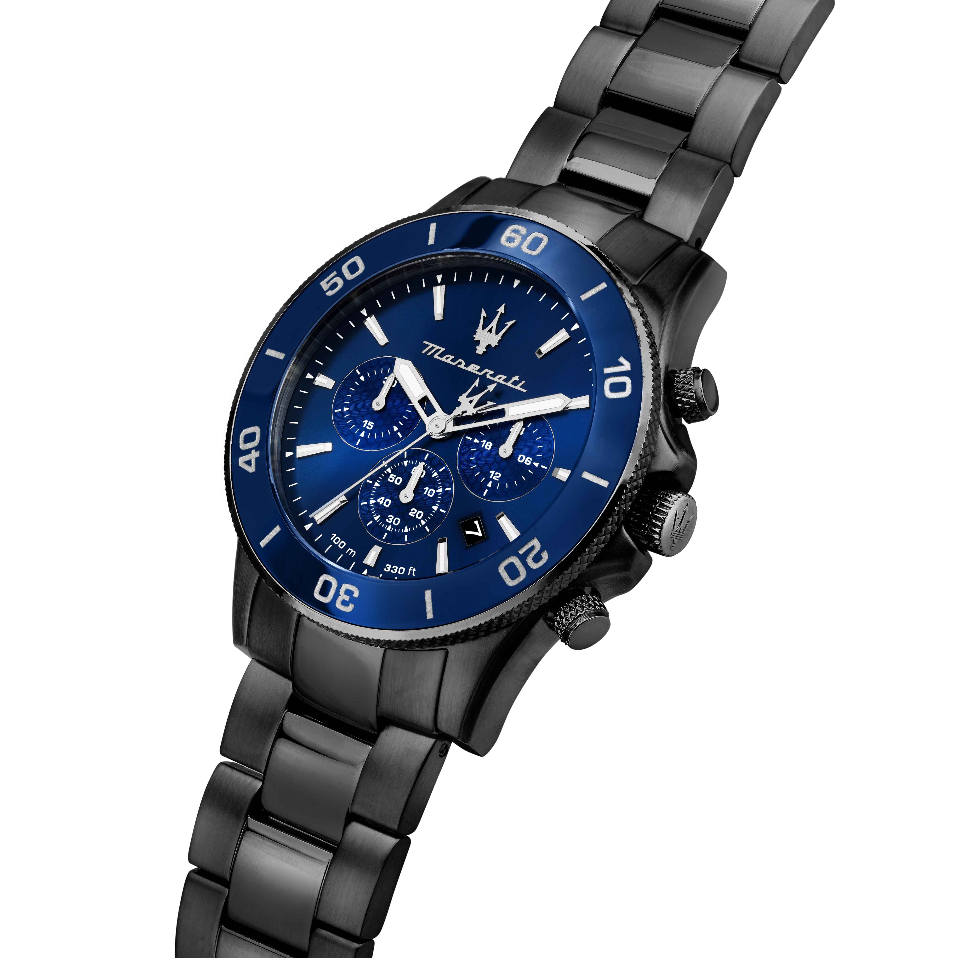 Orologio Uomo Maserati Acciaio Nero PVD Quarzo Cronografo Blu Data R8873600005