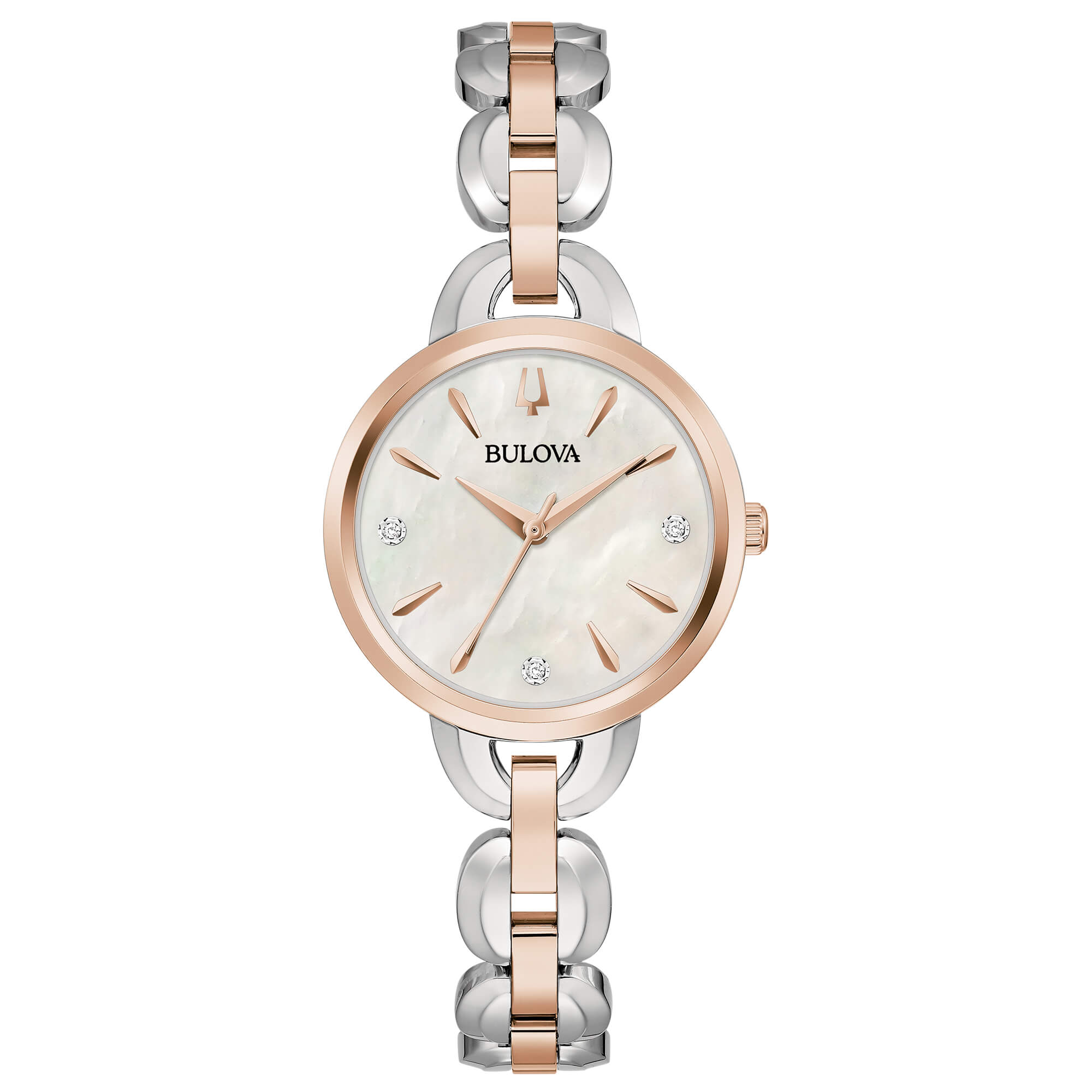 Orologio Donna Bulova Quarzo Solo Tempo Classic lady Madreperla Acciaio Diamanti 98P210