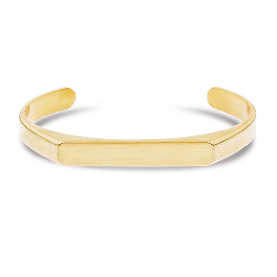 Bracciale Uomo Liu Jo Acciaio Dorato Rigido Satinato Targhetta MLJ480