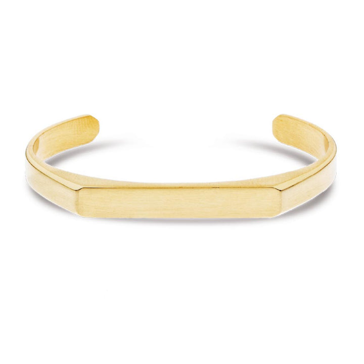 Bracciale Uomo Liu Jo Acciaio Dorato Rigido Satinato Targhetta MLJ480