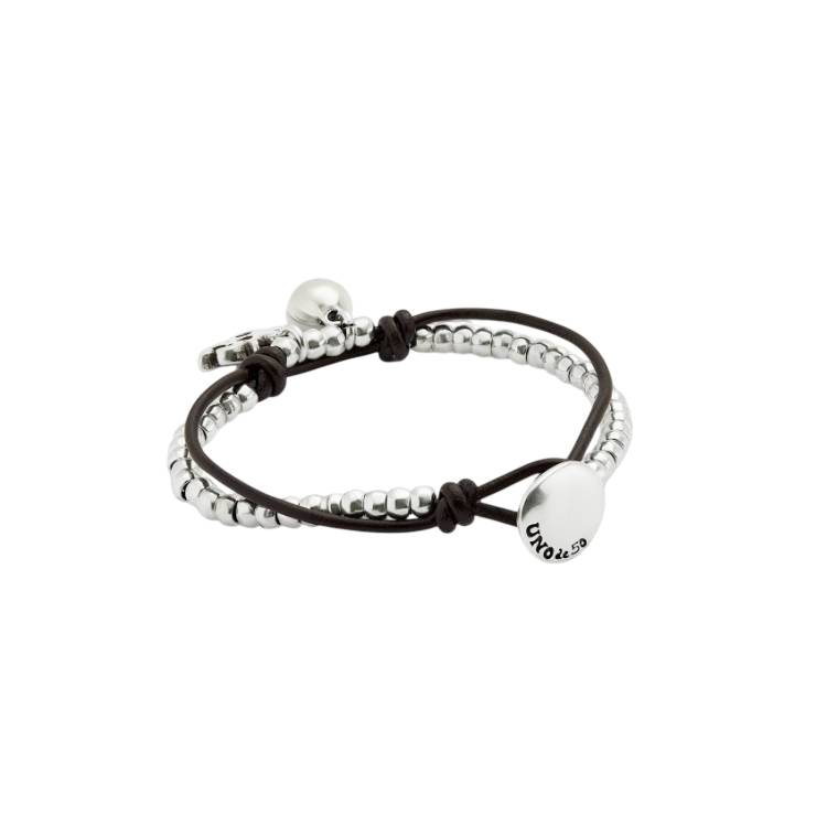 Bracciale Donna Uno De 50 Sfere Placcato Argento Cristallo Murano Avorio PUL2531MFLMTL0M