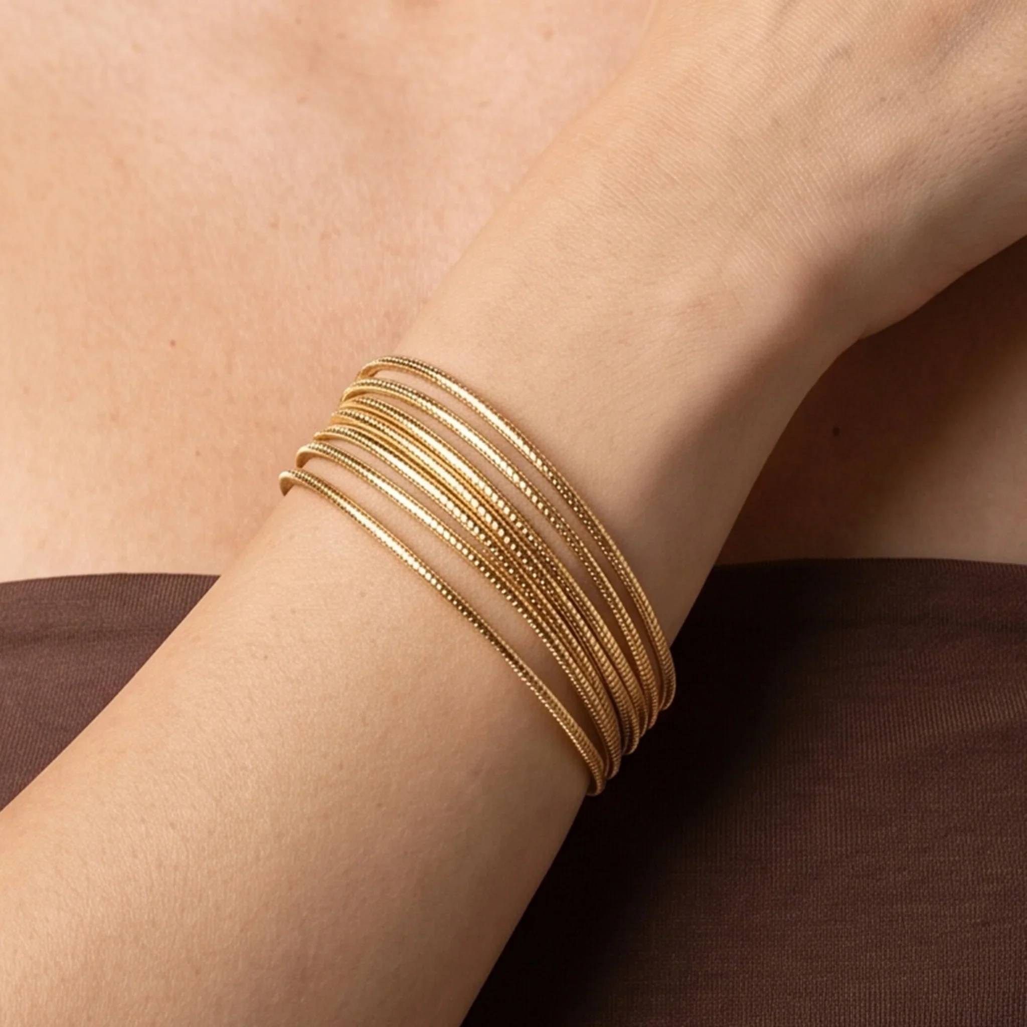Bracciale Donna Etrusca Bronzo Dorato Maglia Tubogas Lucida WSET00987.YG