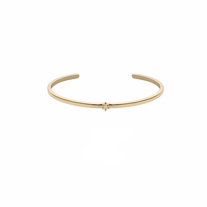 Bracciale Donna Liu Jo Argento 925 Dorato Bangle Stella Zircone Bianco ALJ267