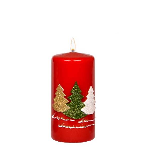 Candela Adpal Cilindrica Rossa Alberi Di Natale AD-13