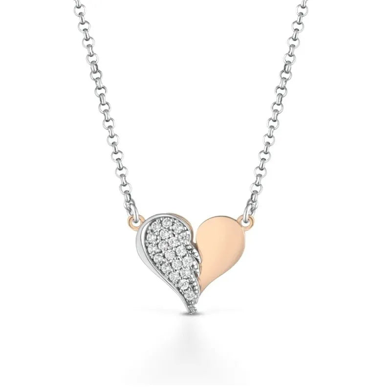 Collana Donna Roberto Giannotti Cuore Argento Rosè Zirconi GIA442