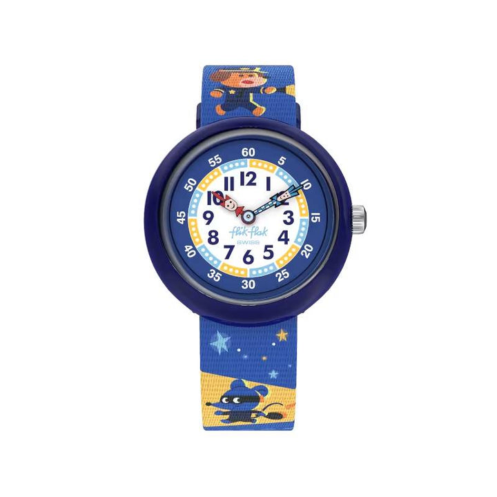 Orologio Bambino Swatch Flik Flak Paws Up Quarzo Blu Multicolore ZFBNP221