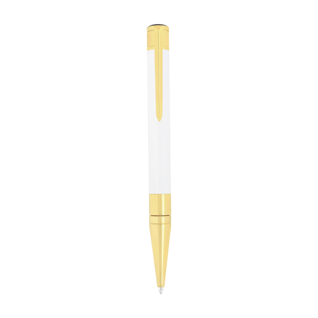 Penna Unisex Dupont Initial Sfera Lucida Acciaio Dorato Bianco 275217