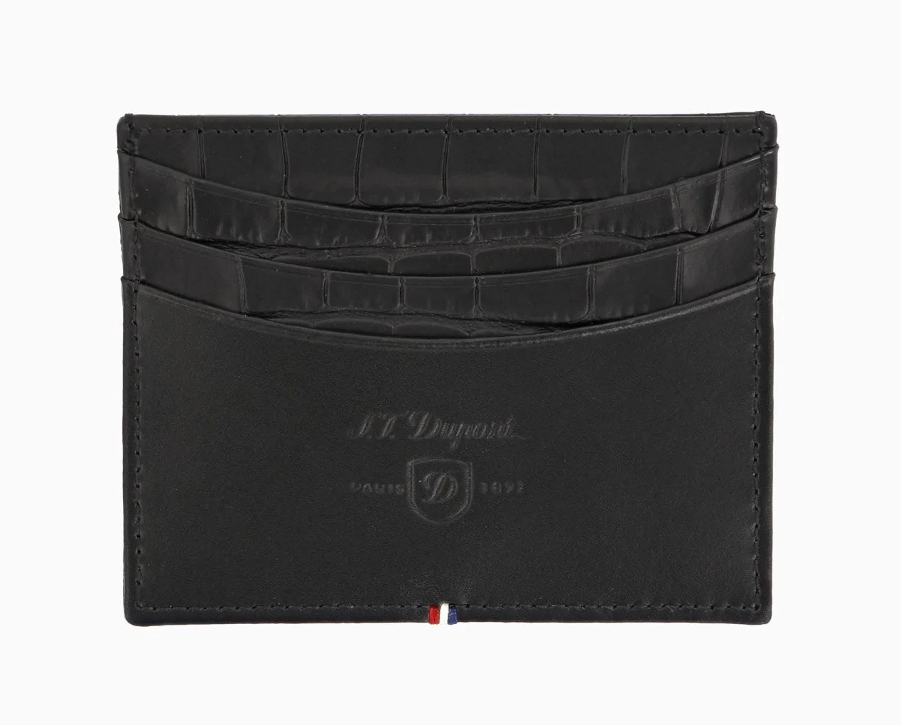 Portacarte Di Credito Dupont Pelle Nera Effetto Coccodrillo Dandy 180068