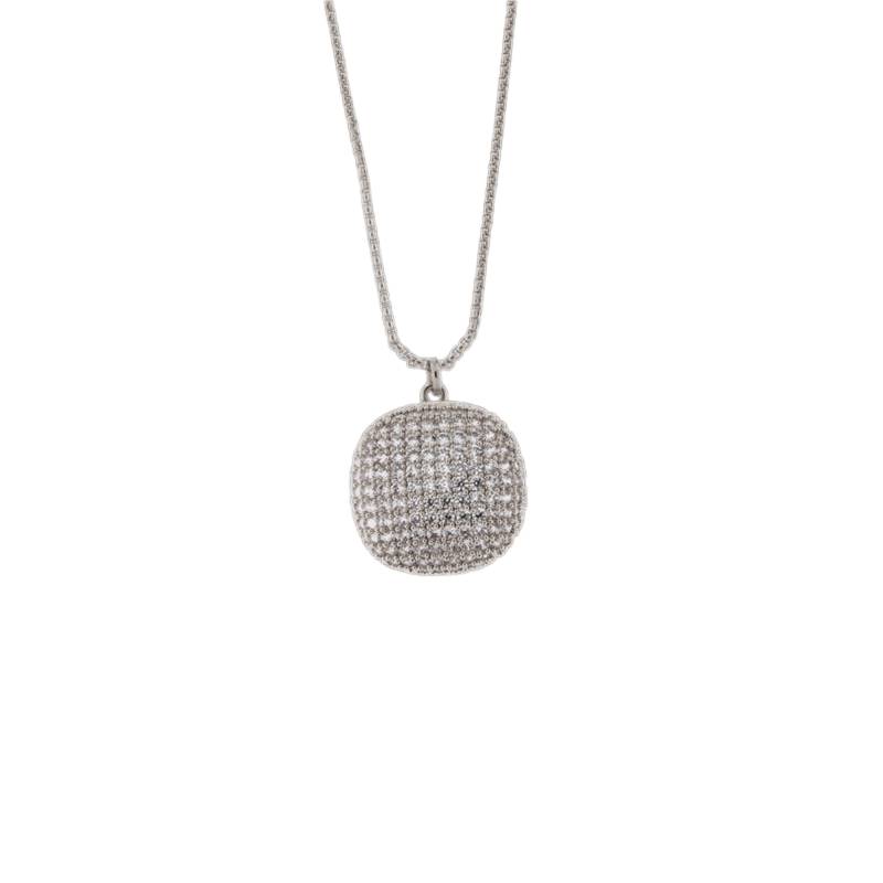 Collana Donna Magnolia Bronzo Lunga Pendente Zirconi Bianchi CL4025B