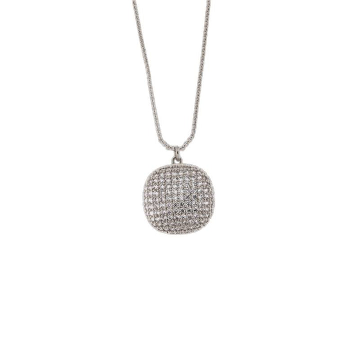 Collana Donna Magnolia Bronzo Lunga Pendente Zirconi Bianchi CL4025B