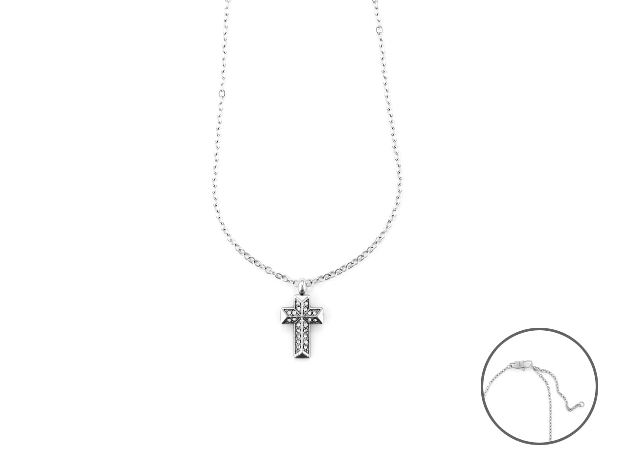 Collana Uomo 4US Cesare Paciotti Acciaio Croce zirconi bianchi 4UCL6720
