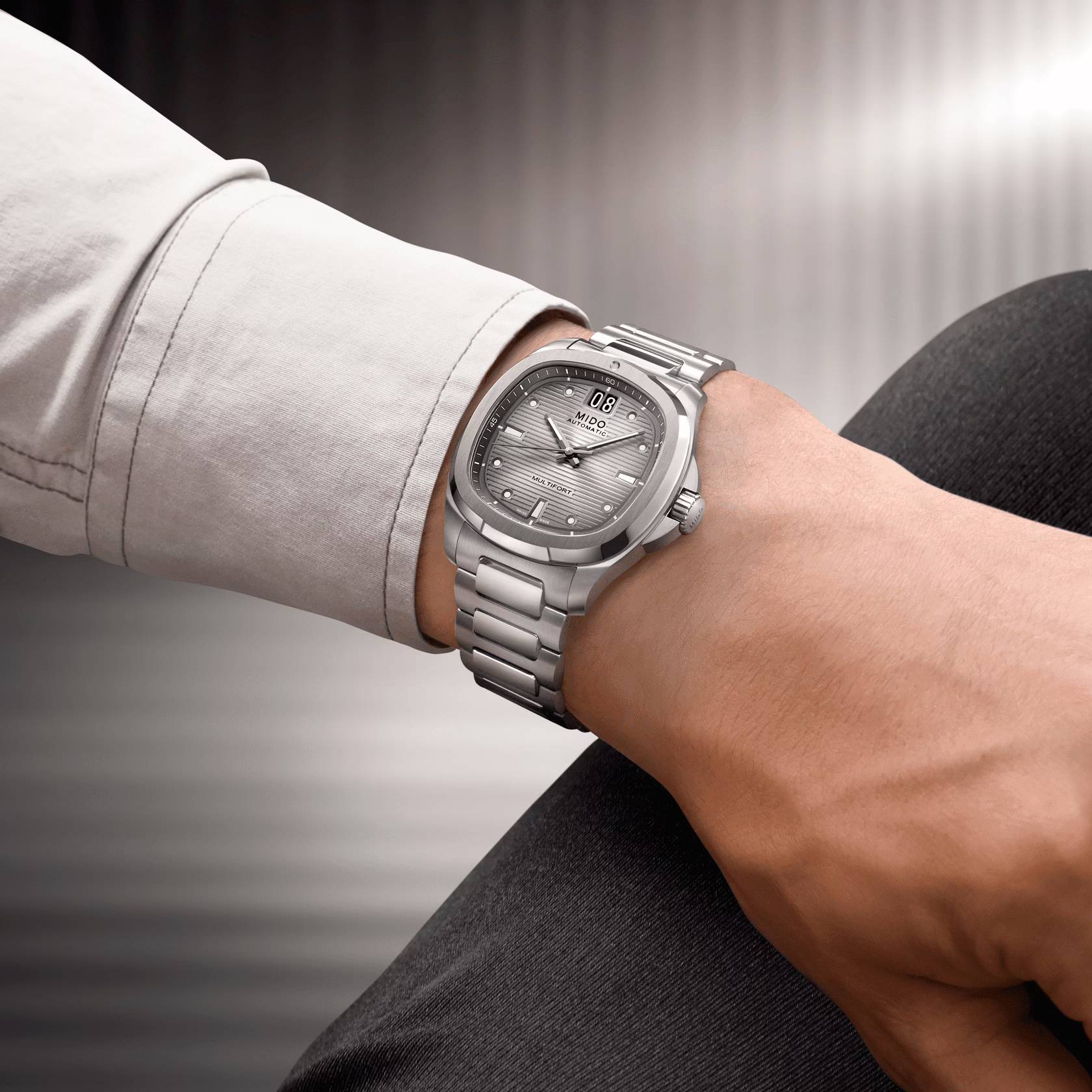 Orologio Uomo Mido Automatico Multifort TV Gran Data Titanio M0495264408100