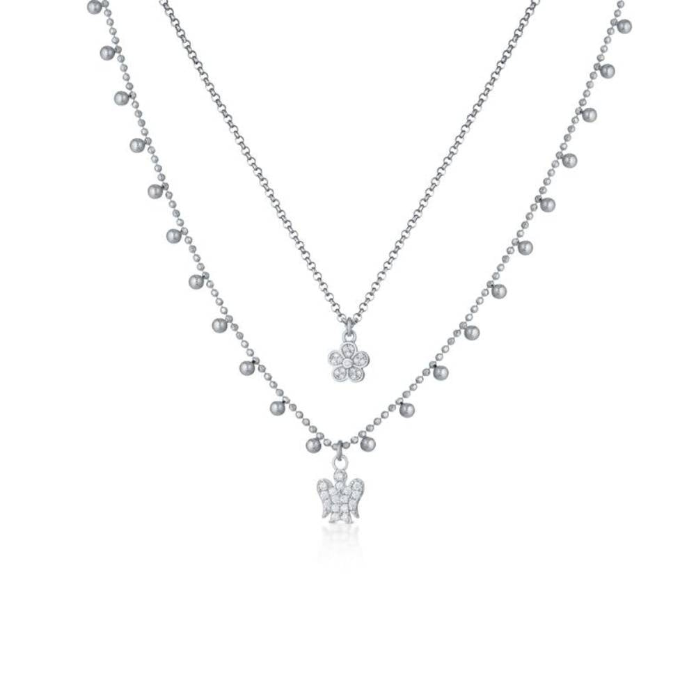 Collana Donna Argento 925 Roberto Giannotti Doppio Filo Angelo Fiore GIA390