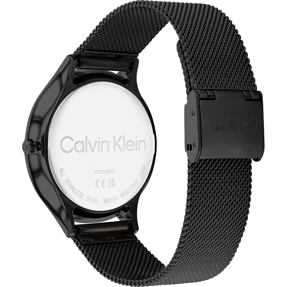Orologio Unisex Uomo Donna Acciaio Nero Quarzo Solo Tempo Maglia Milano CK25200004