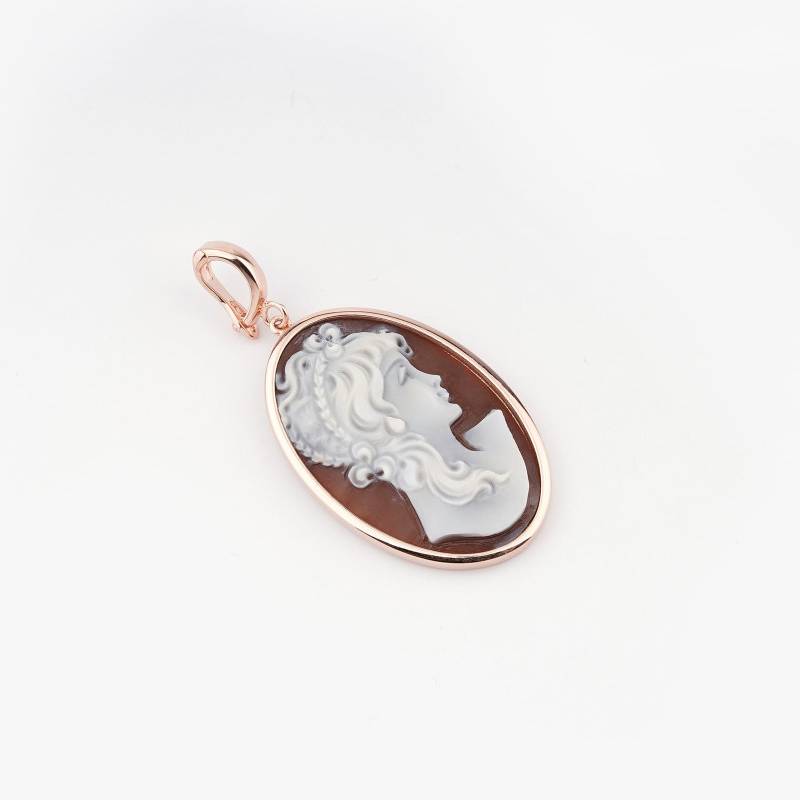 Ciondolo Donna Cameo Italiano Argento Rosè 925 Testa Donna P0201A-R