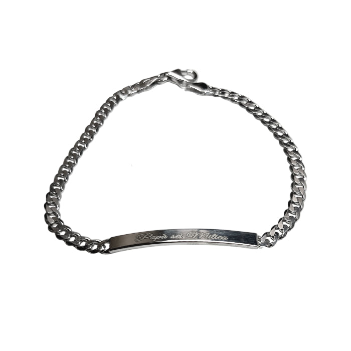 Bracciale Uomo Re Mida Festa del Papà Personalizzato Incisione BR-ARG-1
