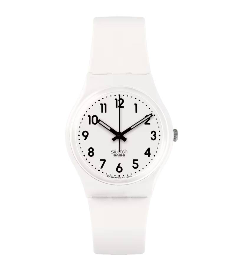 Orologio Unisex Bambino Swatch Just White Soft Quarzo Bianco Nero SO28W107-S14
