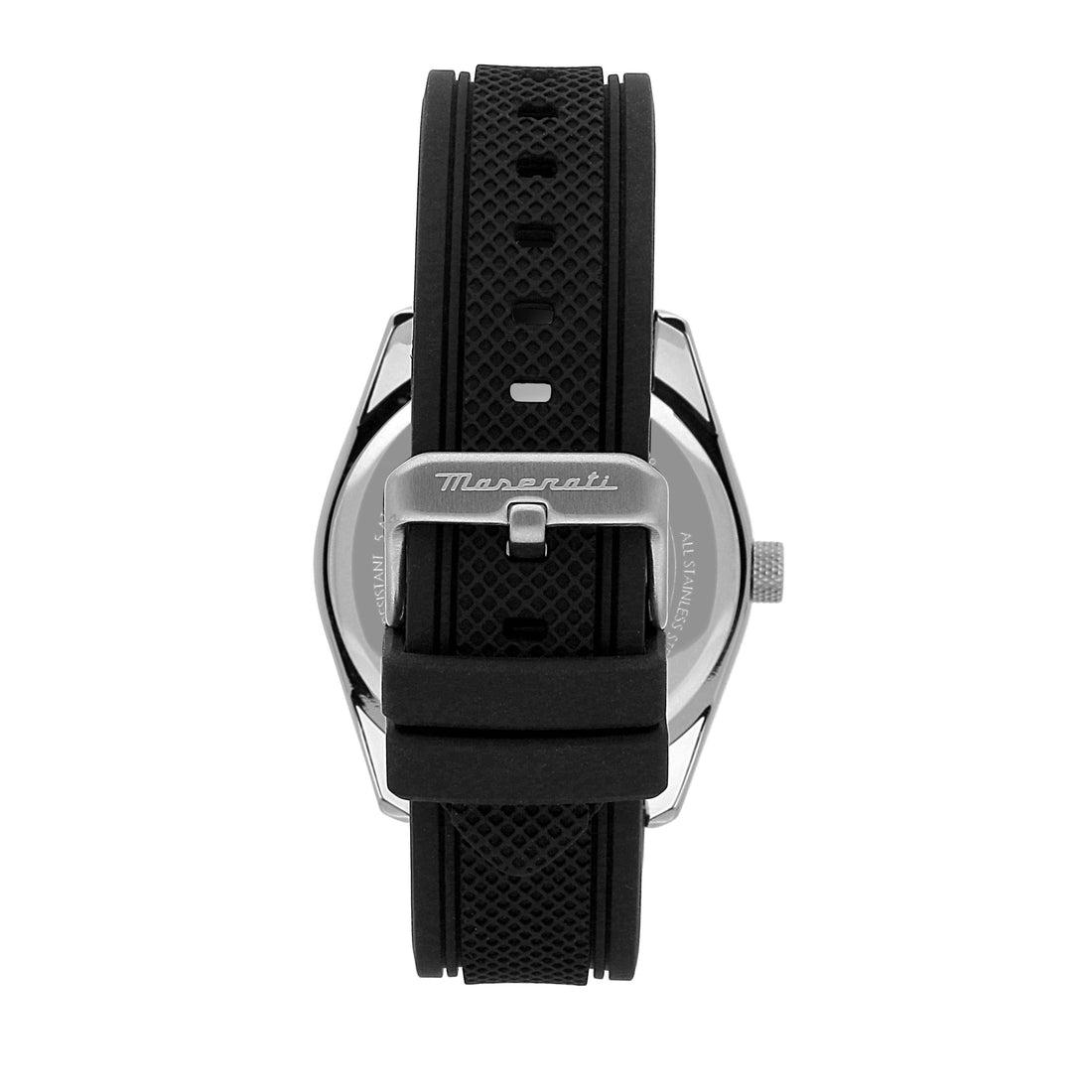 Orologio Uomo Maserati Acciaio Quarzo Solo Tempo Data Bianco Gomma Nero R8851151006