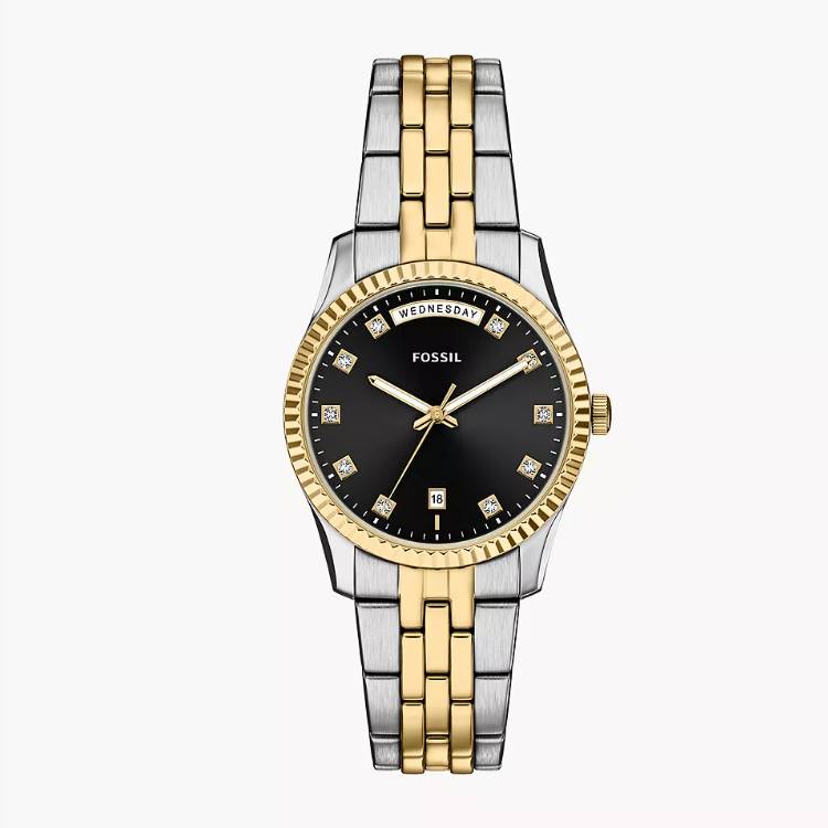 Orologio Donna Fossil Scarlette Acciaio Dorato Nero ES5458