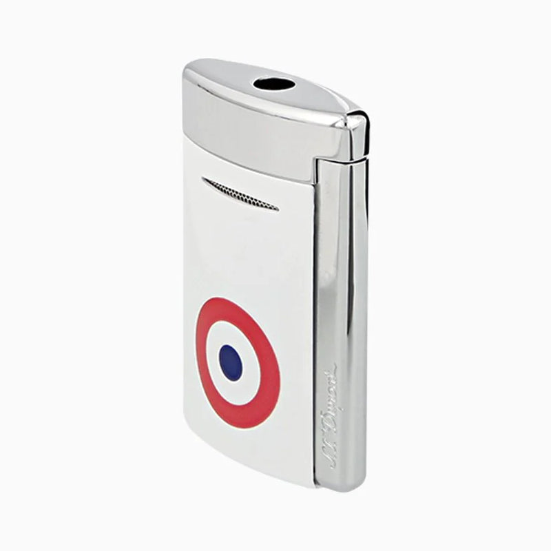 Accendino Uomo Dupont Bianco Gas Fiamma Ossidrica Fantasia Cerchio 010802