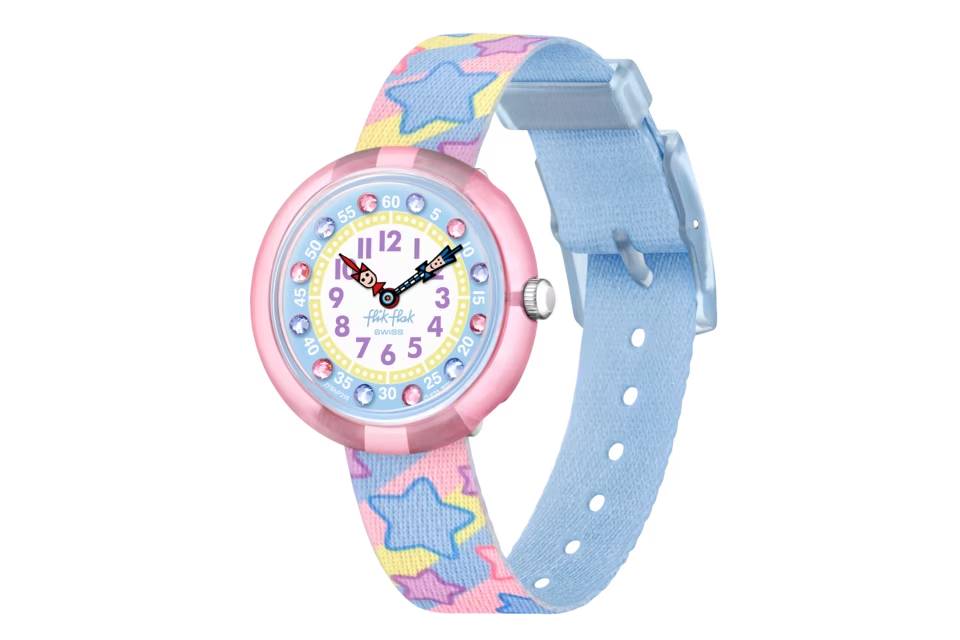 Orologio Bambina Swatch Flik Flak Star Party Quarzo Solo Tempo Stelle ZFBNP215