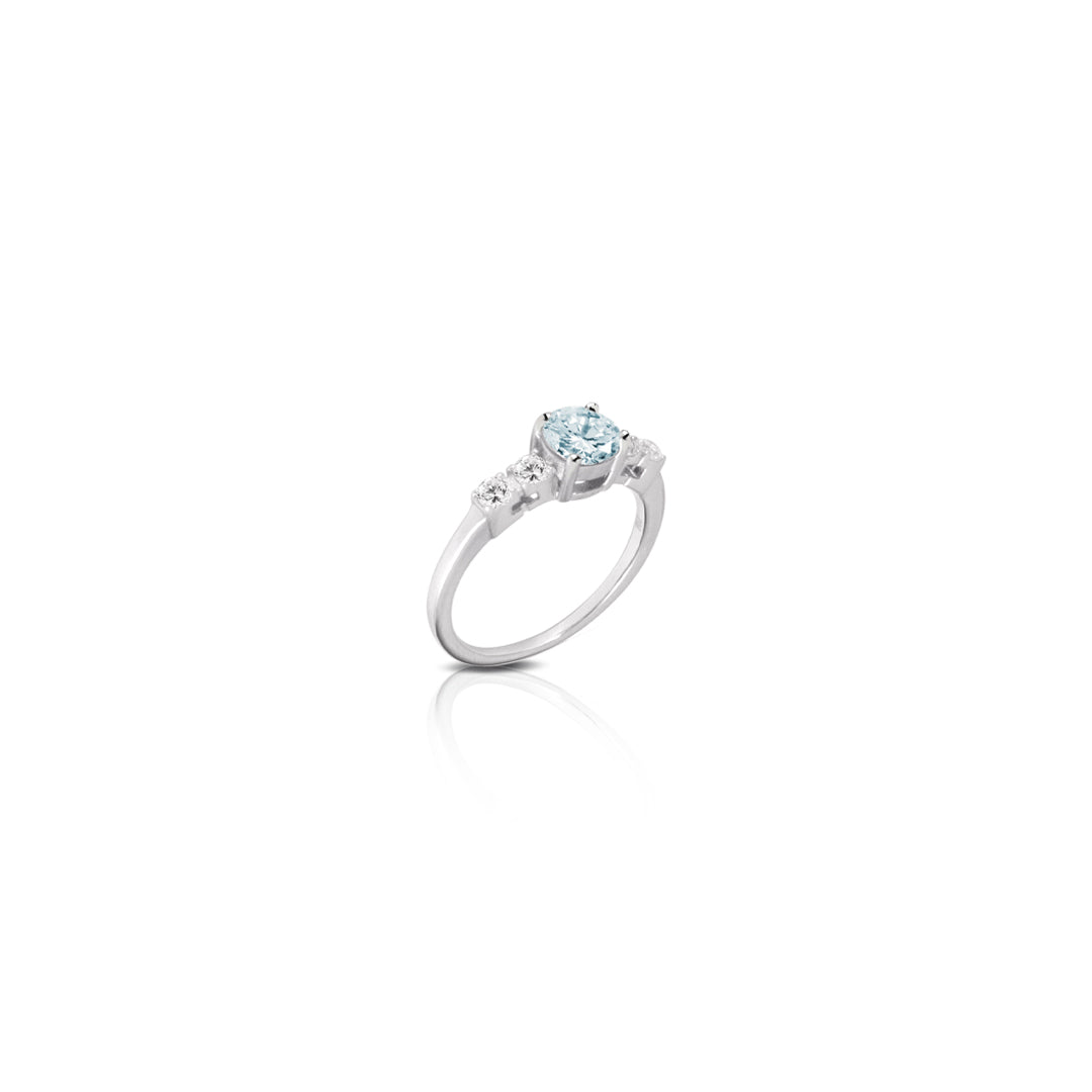 Anello Donna Argento Kulto 925 Zircone Azzurro KR925-006-14