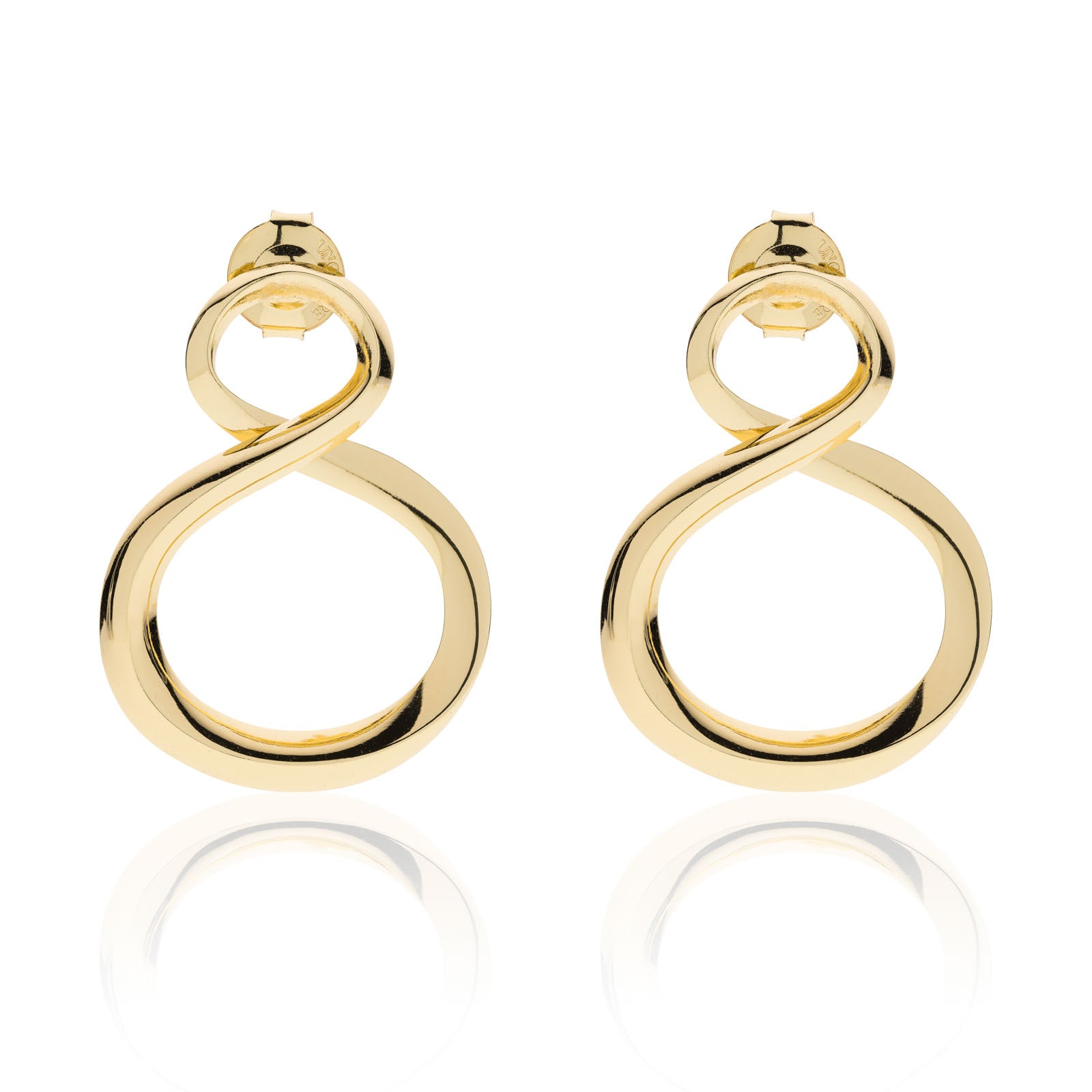 Orecchini Donna Unoaerre Bronzo Dorato Lunghi infinito 557033