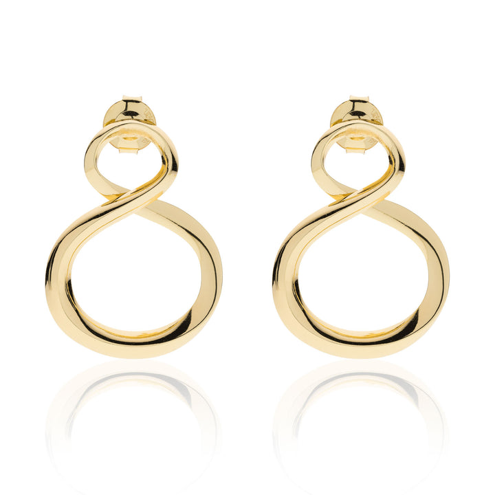 Orecchini Donna Unoaerre Bronzo Dorato Lunghi infinito 557033