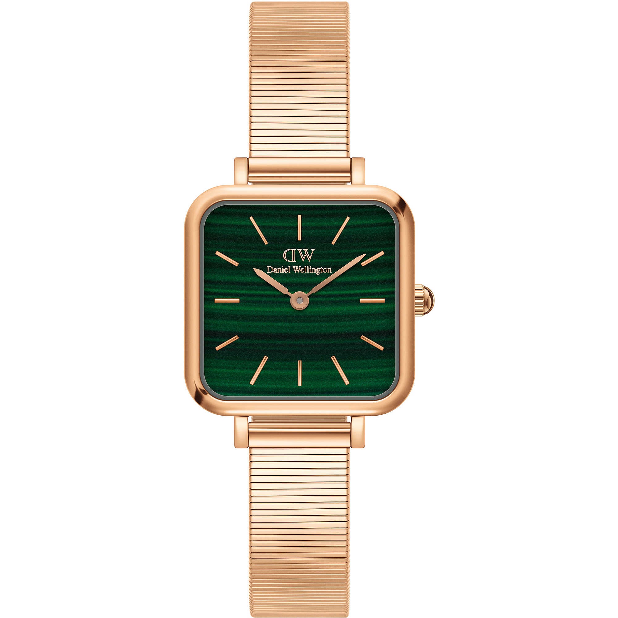 Orologio Donna Daniel Wellington Quadro Acciaio Rosè 22 x 22 mm Verde DW00100520