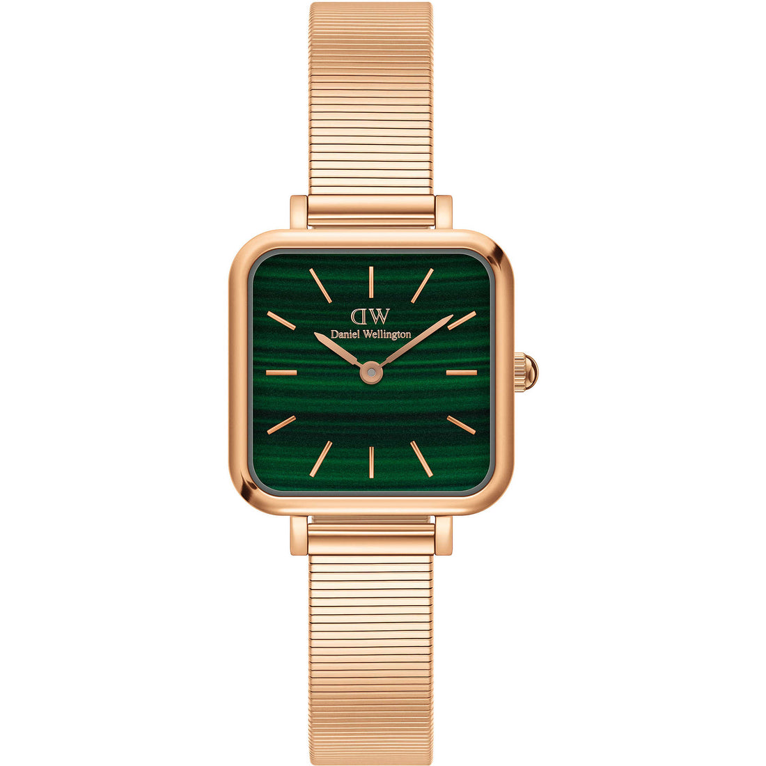 Orologio Donna Daniel Wellington Quadro Acciaio Rosè 22 x 22 mm Verde DW00100520
