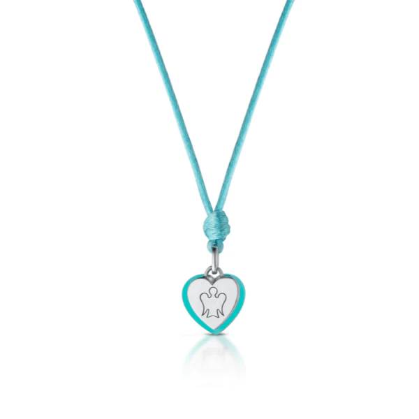 Collana Donna Roberto Giannotti Argento 925 Cordura Cuore Smalto Acquamarina GIA402