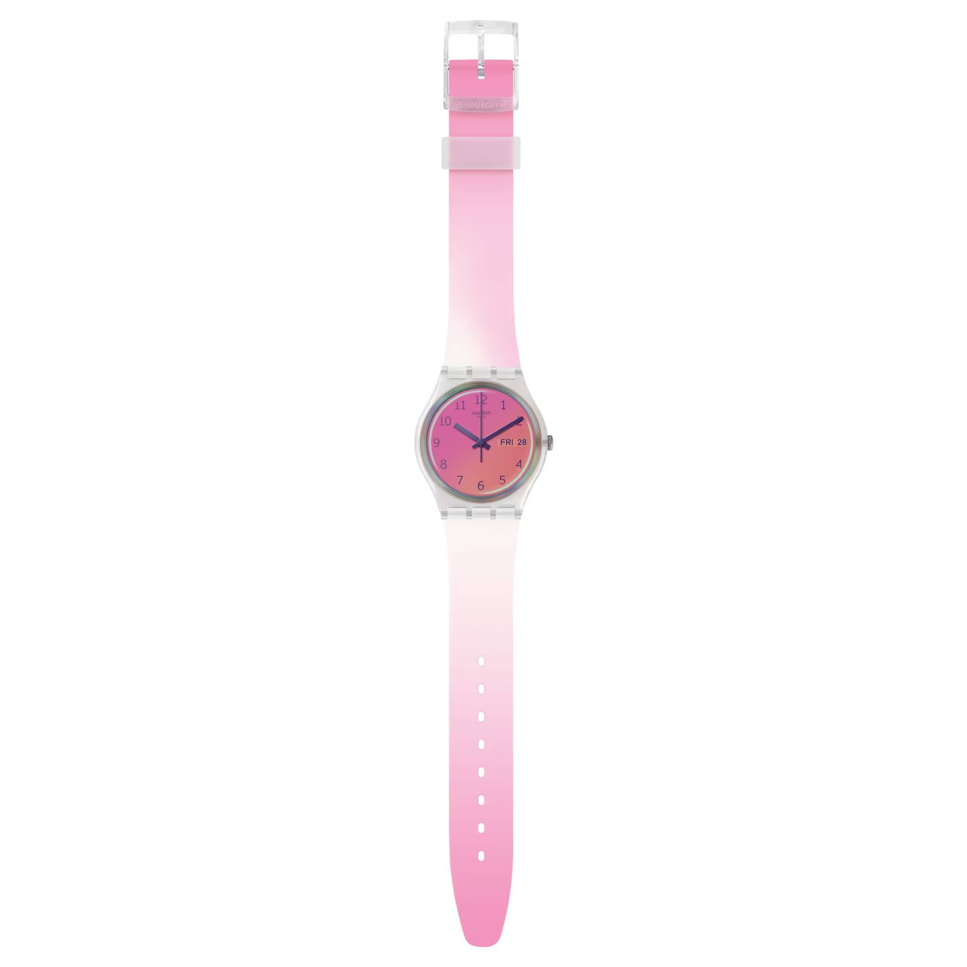 Orologio Donna Bambina Swatch Ultrafushia Quarzo Doppia Data Rosa GE719