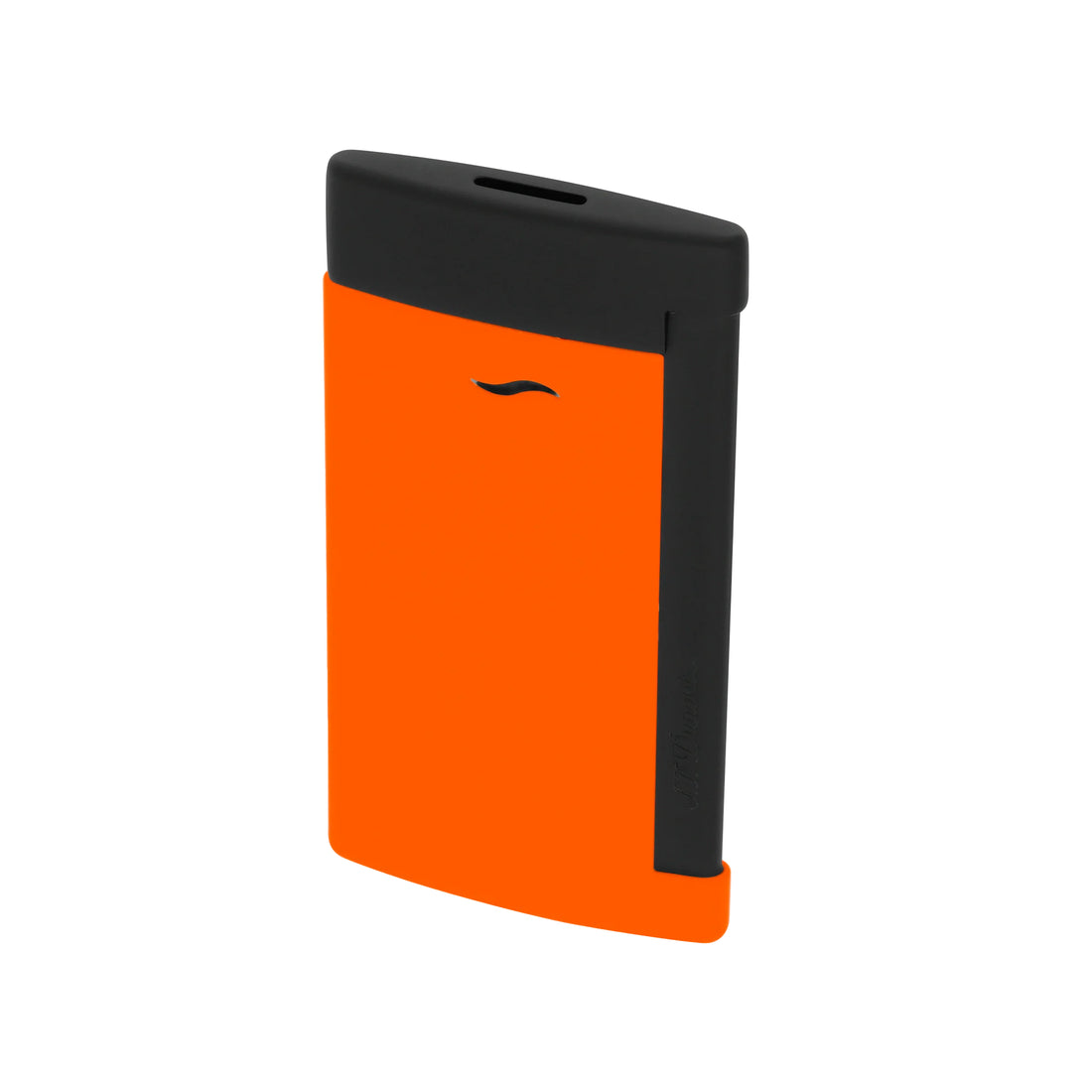 Accendino Uomo Dupont Acciaio Nero Slim Fluo Arancione 027769