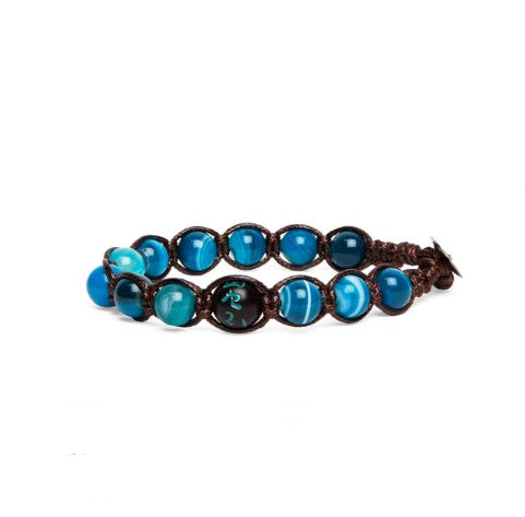Bracciale Unisex Tamashii Agata Blu Striata Elemento Aria BHS906-141