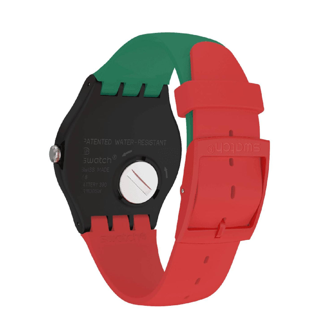 Orologio Uomo Gomma Swatch Quarzo Solo Tempo Rosso Verde Sir Swatch SUOB169